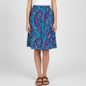 Vintage Alfred Dunner Paisley A-Line Skirt Womens Size 12 Multicolor USA Made